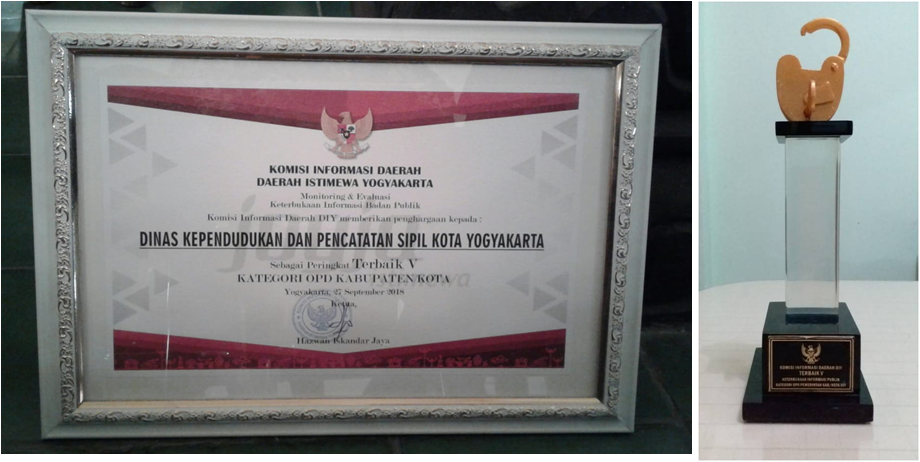 Penghargaan dari Komisi Informasi Daerah Istimewa Yogyakarta – Keterbukaan Informasi Publik Tahun 2018