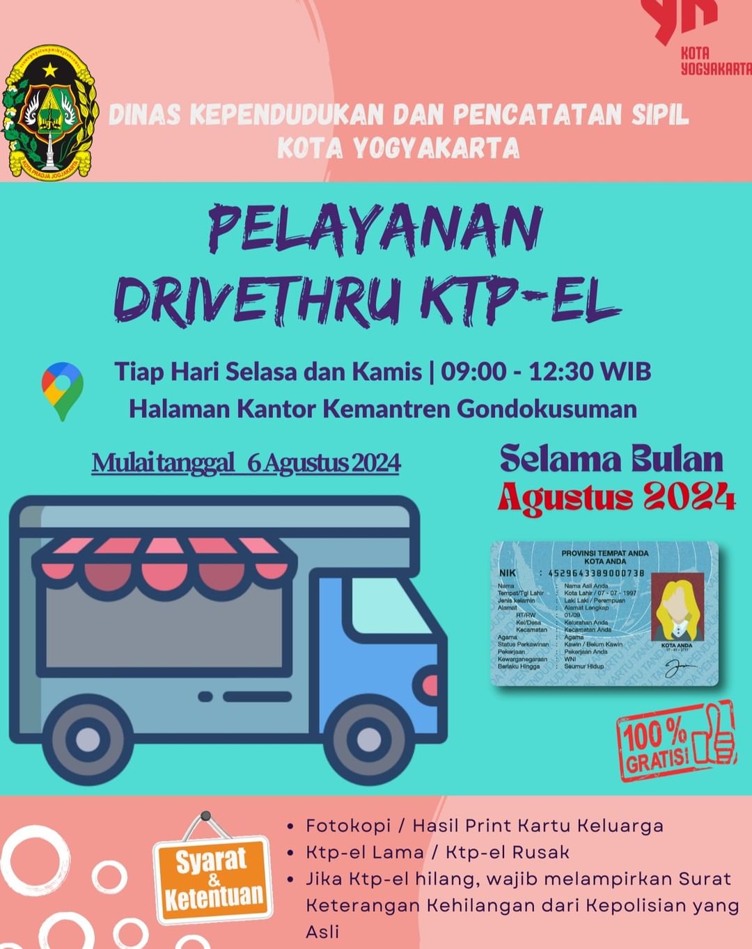 Layanan Drive Thru KTP-El Bulan Agustus 2024